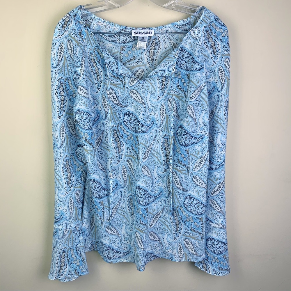 SUSSAN Boho Bell Sleeve Flowy Blouse XL/16